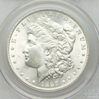 1887/6 P PCGS MS64 Rare Overdate Top 100 VAM - 2 Morgan Dollar GEM BU Bright White 3