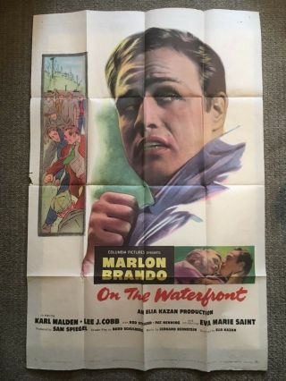Marlon Brando On The Waterfront 1954 Vintage Movie Poster No.  54 - 229