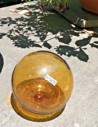 Japanese Glass Fishing Float,  3 " Diameter,  Amber