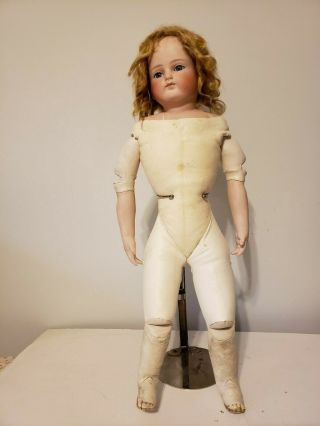 Antique Restored Bisque Head Leather Body Fashion Mystery Doll German Or French?
