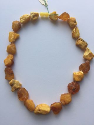 Milky Yellow Natural Baltic Amber Beaded Necklace