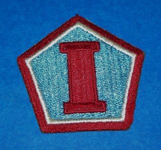 Cut - Edge Ww2 1st Army Group Patch,  Rare Red Numeral Variation