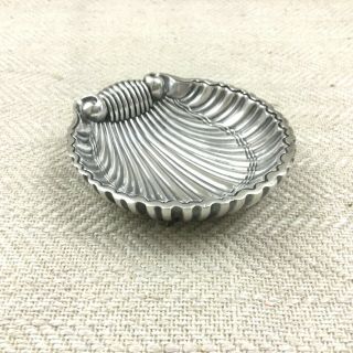 Christofle Silver Plated Butter Dish Clam Shell Vendome Arcantia 3