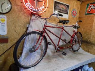 1955 Schwinn Town And Country Tandem 2 - Person Bicycle Vintage Bike Drum Brake 55