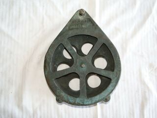 Vintage Kolstrand,  Seattle Wash,  6 " Bronze Trolling Pulley Block For Fishing