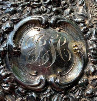 Stieff Repousse Hand Mirror - Sterling - Monogram - 2