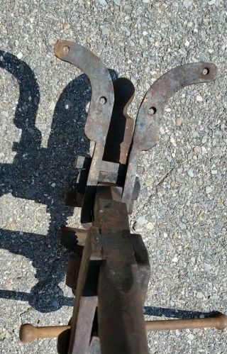 Antique Blacksmith Post Leg Vise Tool 5 