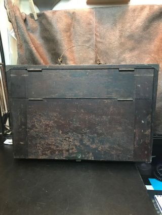 Antique Wooden Machinist 8 Draw Toolbox W/mirror.  16“ X 8“ X 11“.  In Great Shape
