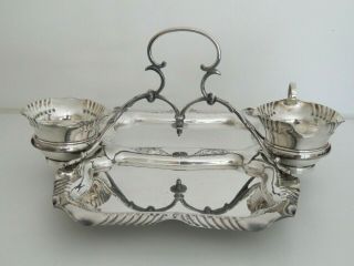 Antique Edwardian Silver Plate Large Strawberry Serving Set By George Wish