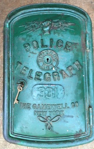 Gamewell York Manufactured Vintage Baltimore City Police Call Box With Key