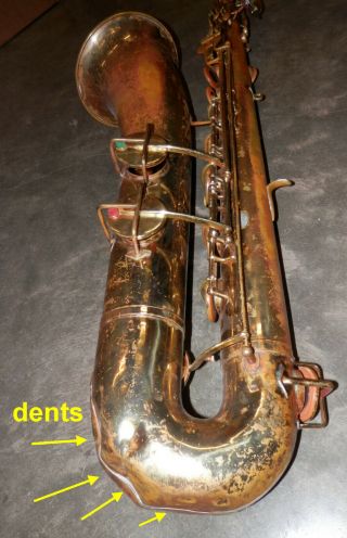 Vintage 1949 The Buescher Aristocrat Big B Bari Sax Baritone Saxophone 5