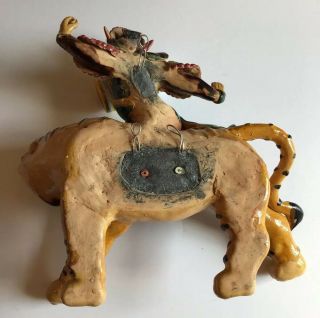 Antique Chinese Roof Tile 19th/20th Century Warrior Riding On A Tiger 6