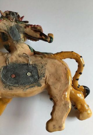 Antique Chinese Roof Tile 19th/20th Century Warrior Riding On A Tiger 9