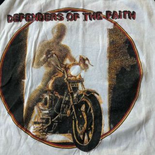 vtg 80s JUDAS PRIEST METAL CONQUEROR TOUR 84 DEFENDERS OF FAITH ALBUM t - shirt S 4
