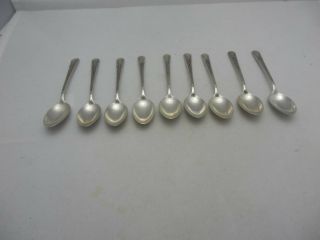 9 International Sterling Silver demitasse Baby spoons 4 - 1/8 inch spoon Pat 1929 3