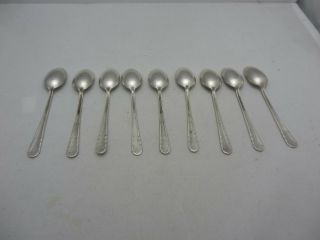 9 International Sterling Silver demitasse Baby spoons 4 - 1/8 inch spoon Pat 1929 5