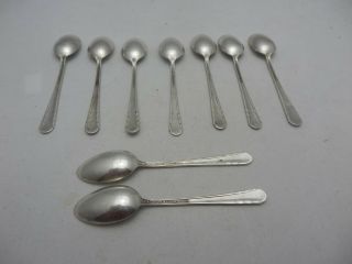 9 International Sterling Silver demitasse Baby spoons 4 - 1/8 inch spoon Pat 1929 8