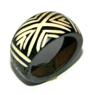 100 Natural Bone Carving Designer Handmade Fashion Jewelry Ring Size 5.  5 R628