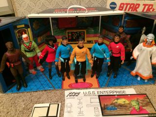 100 Vintage Mego Star Trek Uss Enterprise Action Playset,  10 Figures Complete