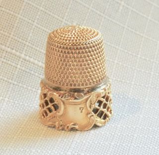 Antique14k Yellow Gold Ornate Sewing Thimble 5.  8 Gr.
