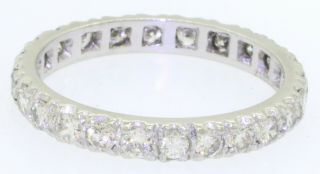 Vintage Platinum elegant 1.  44CT VS - SI/H diamond eternity band ring size 9 2