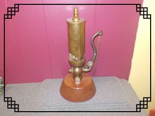 Vintage Brass Steam Whistle / Mounted On A Display Stand 12 " Tall