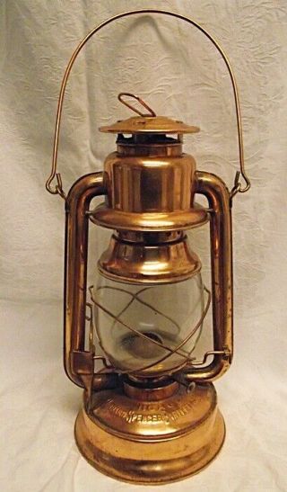 Antique Vtg Ovb No.  2 Kerosene Lantern Hibbard Spencer Bartlett & Co Copper Font