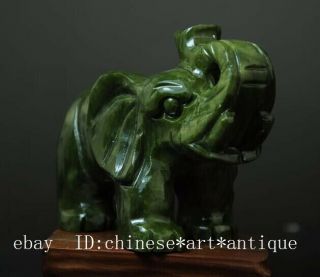 china old hand - made south natural jade water absorption elephant statue 02 b02 5