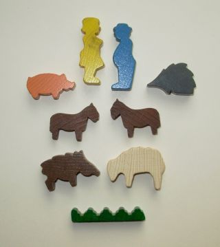 Vintage Wood Animals & Figures Probably Made By Holz - Spielwaren In West Germany