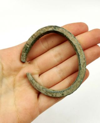 Large Late Bronze Age Ca.  800 Bc Hallstatt Culture Solid Bronze Bracelet - R232