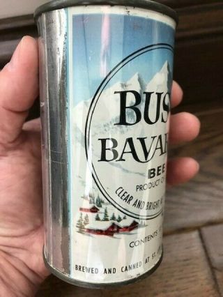BUSCH BAVARIAN Rare Anheuser Busch Grade 1 flat top beer can Test Budweiser 6