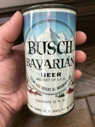 BUSCH BAVARIAN Rare Anheuser Busch Grade 1 flat top beer can Test Budweiser 7