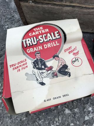 Vintage G - 409 Tru Scale Grain Drill Farm Implement Model & Box 6