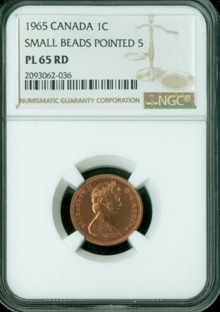 1965 Type - 1 Canada Cent Ngc Pl65 Spotless Very Rare
