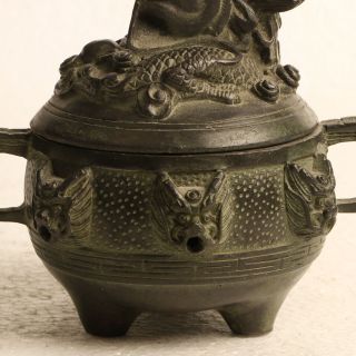 Chinese Bronze Incense Burners Carved Exquisite Dragon Incense Burners KT0045 3