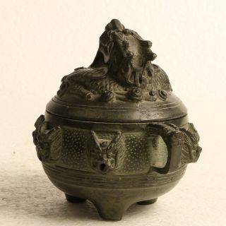 Chinese Bronze Incense Burners Carved Exquisite Dragon Incense Burners KT0045 4