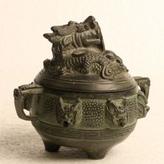 Chinese Bronze Incense Burners Carved Exquisite Dragon Incense Burners KT0045 5
