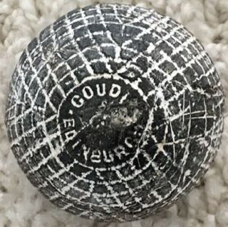 VERY RARE OLD ANTIQUE GOUDIE SOLID GUTTY GOLF BALL c1890 2