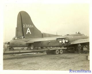 Org.  Photo: 301st Bomb Group B - 17 Bomber (42 - 31584) Being Salvaged On Airfield