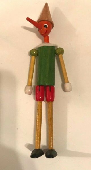 Pinocchio Wooden Figure Movable Joints Made In Italy