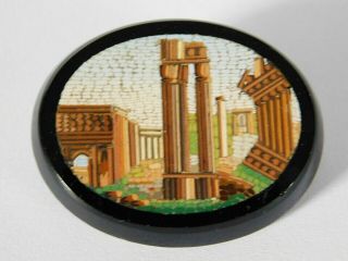 Antique Victorian Micro Mosaic Grand Tour Brooch / Pin,  Roman Ruins