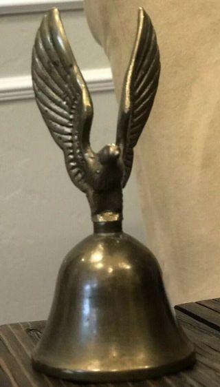 Vintage Antique Eagle Bird Hand Held Solid Brass Bell