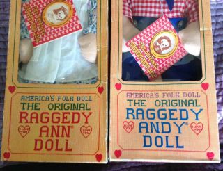 Raggedy Ann and Andy dolls.  Knickerbockers Dolls. 5