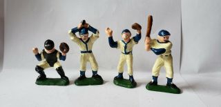 Toy Soldier Type Baseball Player Figures Set Of Four,  Aluminum