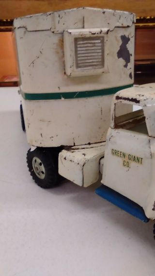 Vintage 1954 Tonka Green Giant Co Transport Semi truck & refrigerated trailer - 4