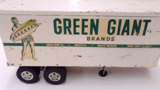 Vintage 1954 Tonka Green Giant Co Transport Semi truck & refrigerated trailer - 6