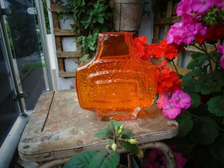 Vintage Whitefriars Tv Vase Tangerine By Geoffrey Baxter