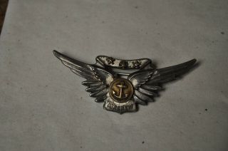 Ww2 Us Navy Air Crew Wing Three Star Badge Pin Back Amico Sterling