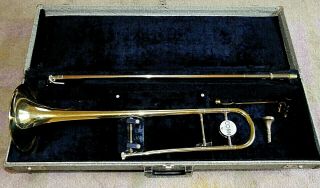 Vintage Conn 6h Trombone With Case,  Vgc From 1965