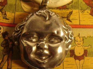 3430 SILVER STERLING BABY RATTLE,  ADORABLE BIG BOY TWO SIDES CIRCA 1920 - 30 2